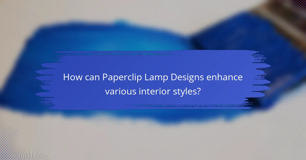 How can Paperclip Lamp Designs enhance various interior styles?