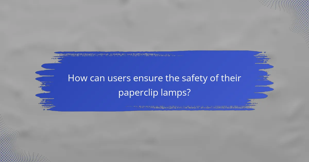 How can users ensure the safety of their paperclip lamps?
