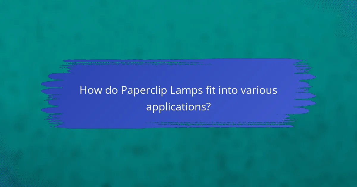 How do Paperclip Lamps fit into various applications?