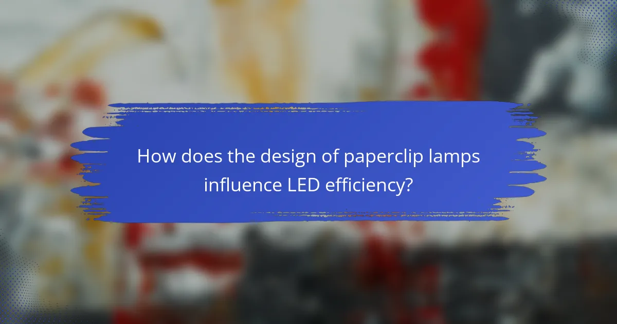 How does the design of paperclip lamps influence LED efficiency?