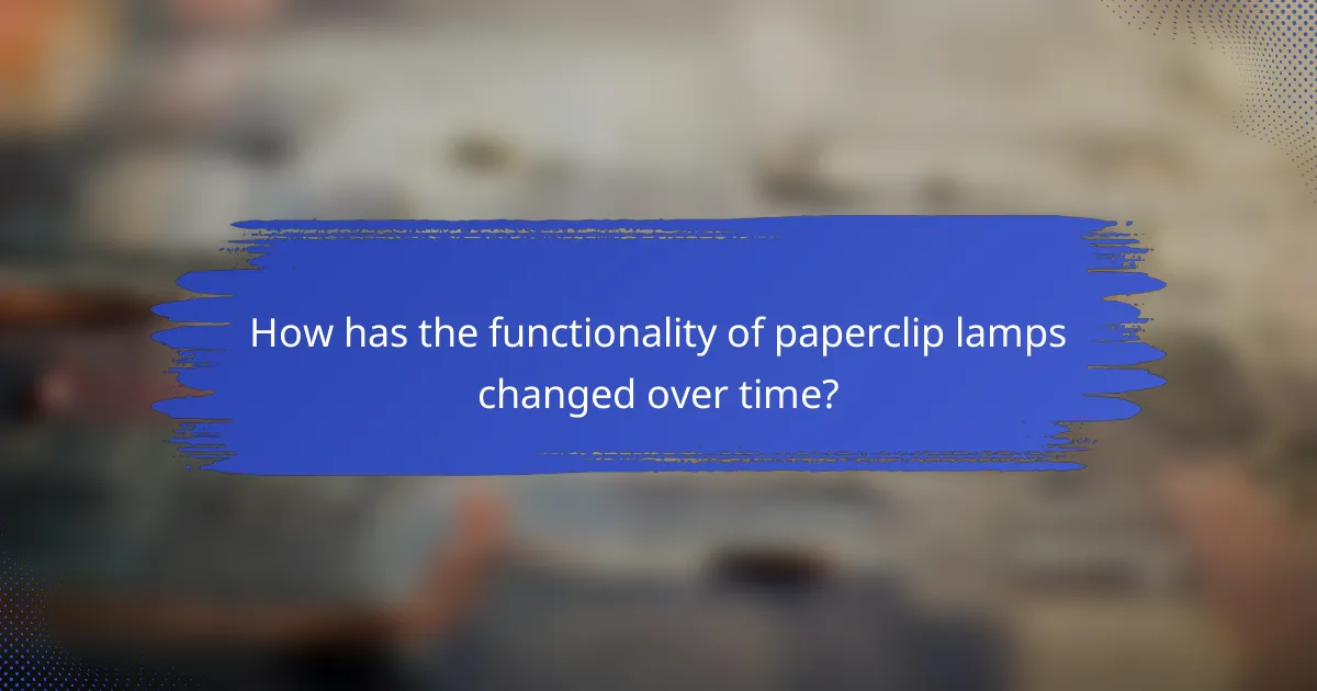 How has the functionality of paperclip lamps changed over time?