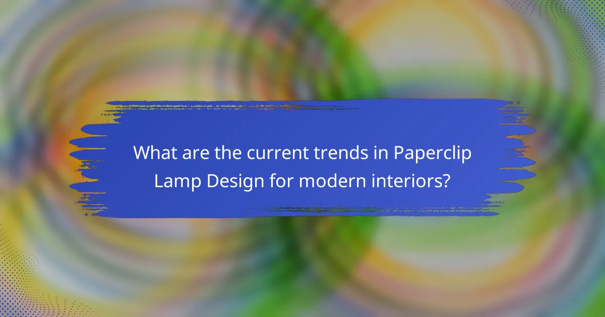What are the current trends in Paperclip Lamp Design for modern interiors?