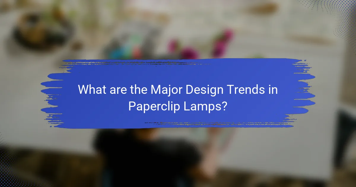 What are the Major Design Trends in Paperclip Lamps?