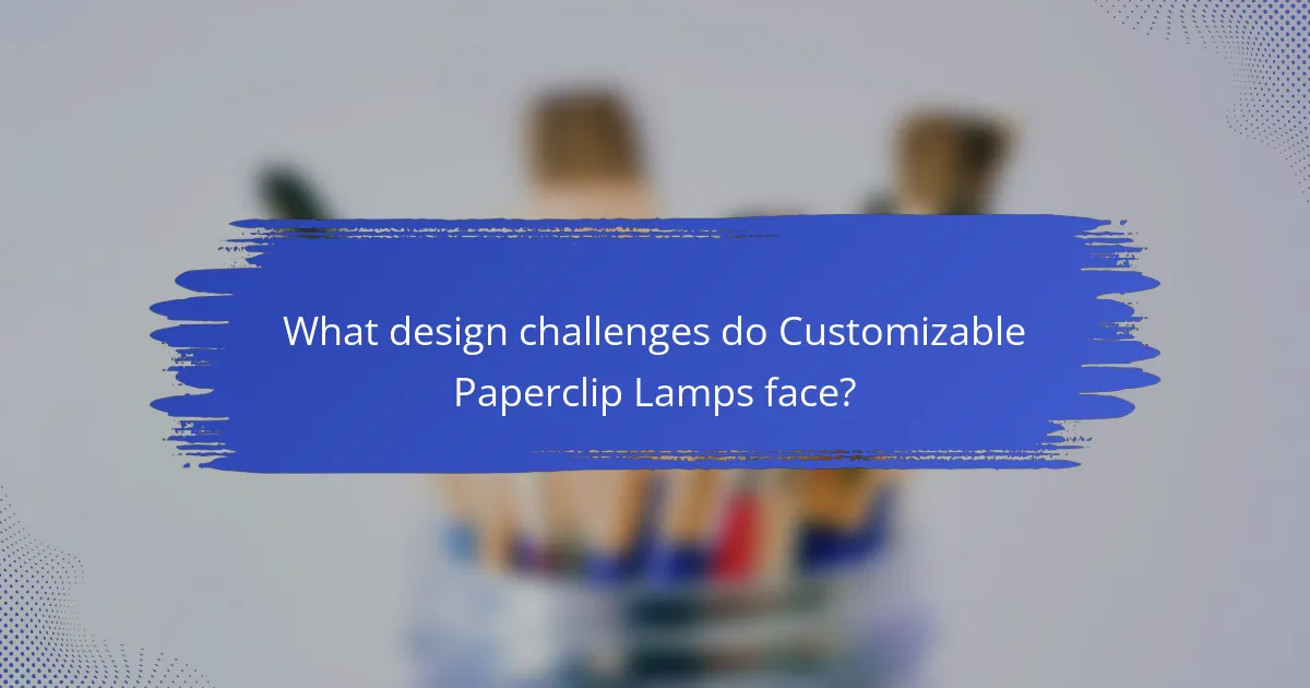 What design challenges do Customizable Paperclip Lamps face?