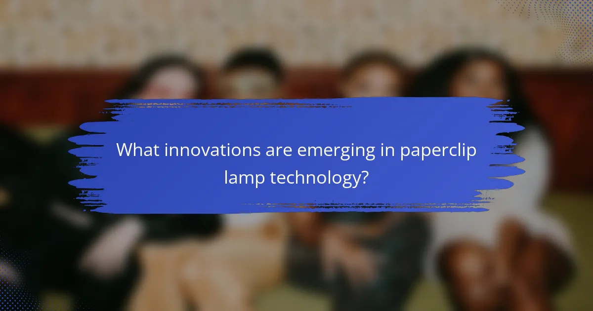 What innovations are emerging in paperclip lamp technology?