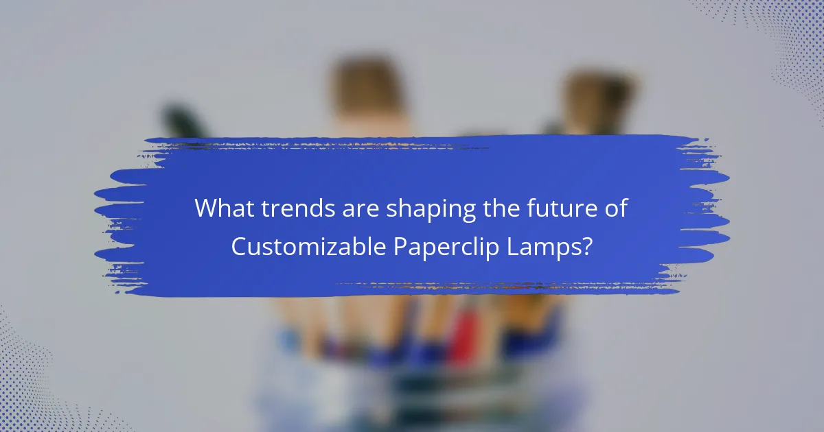 What trends are shaping the future of Customizable Paperclip Lamps?